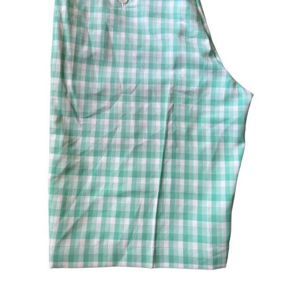 Walter Hagan Plain Brush Stroke Plaid Golf Shorts 10' Pool Blue - Picture 6 of 6
